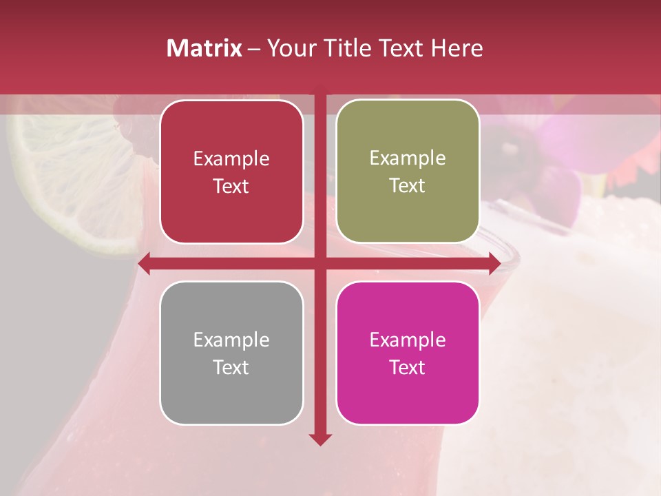 A Red Drink With A Garnish On Top Of It PowerPoint Template