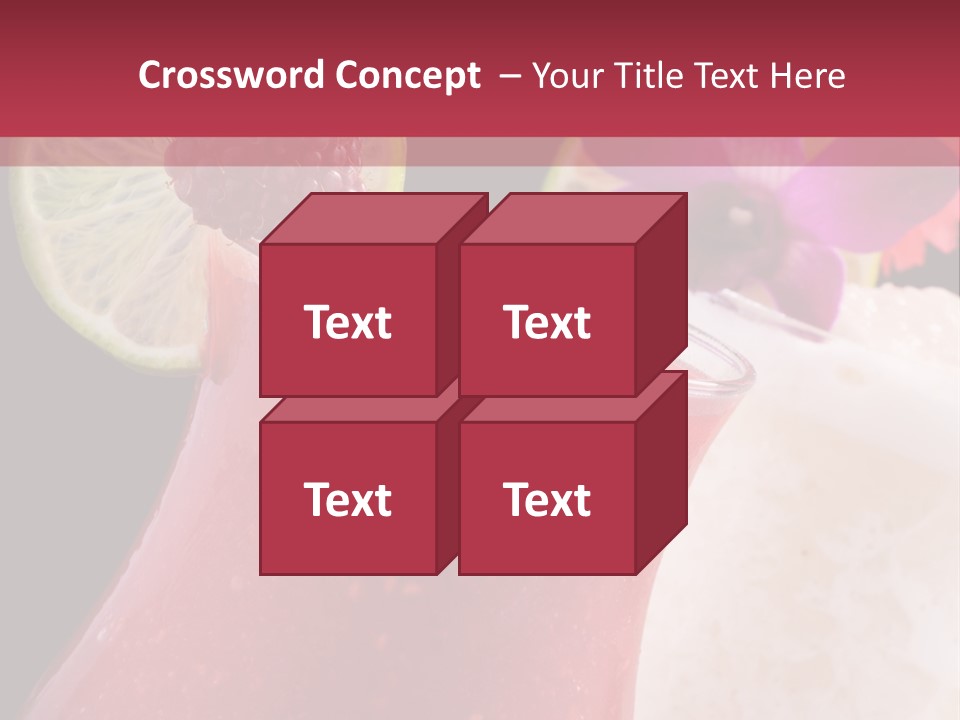 A Red Drink With A Garnish On Top Of It PowerPoint Template