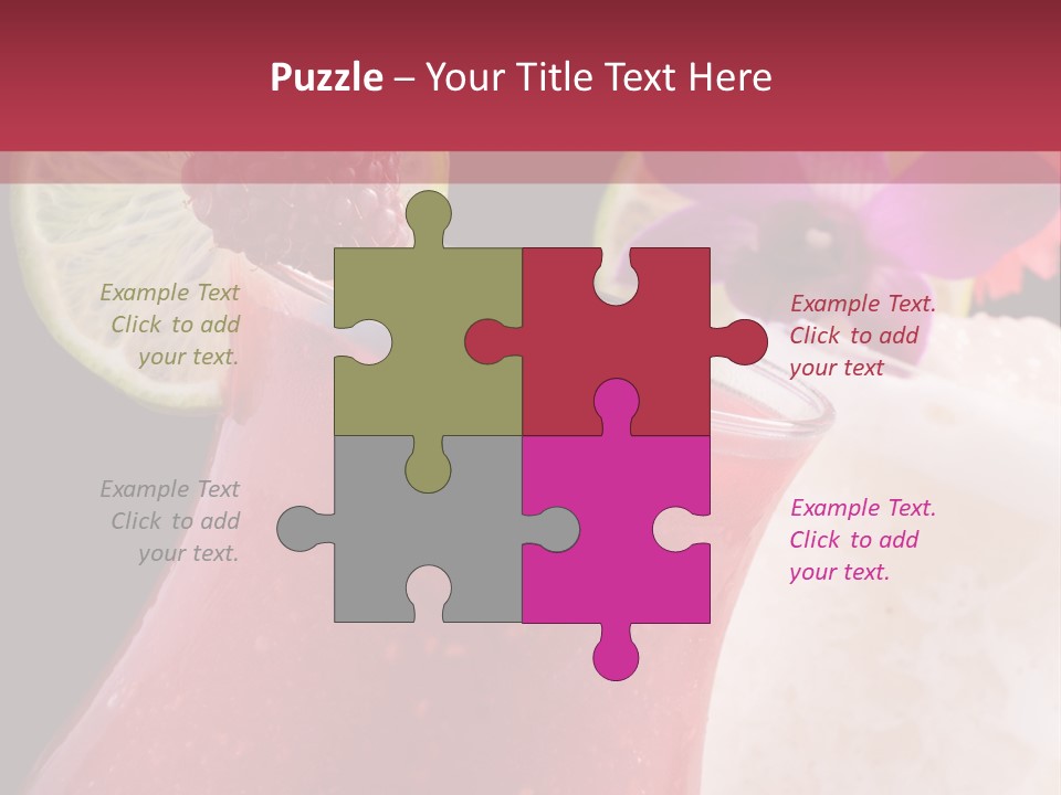 A Red Drink With A Garnish On Top Of It PowerPoint Template