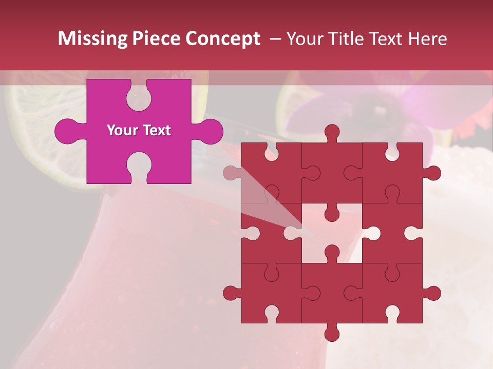 A Red Drink With A Garnish On Top Of It PowerPoint Template