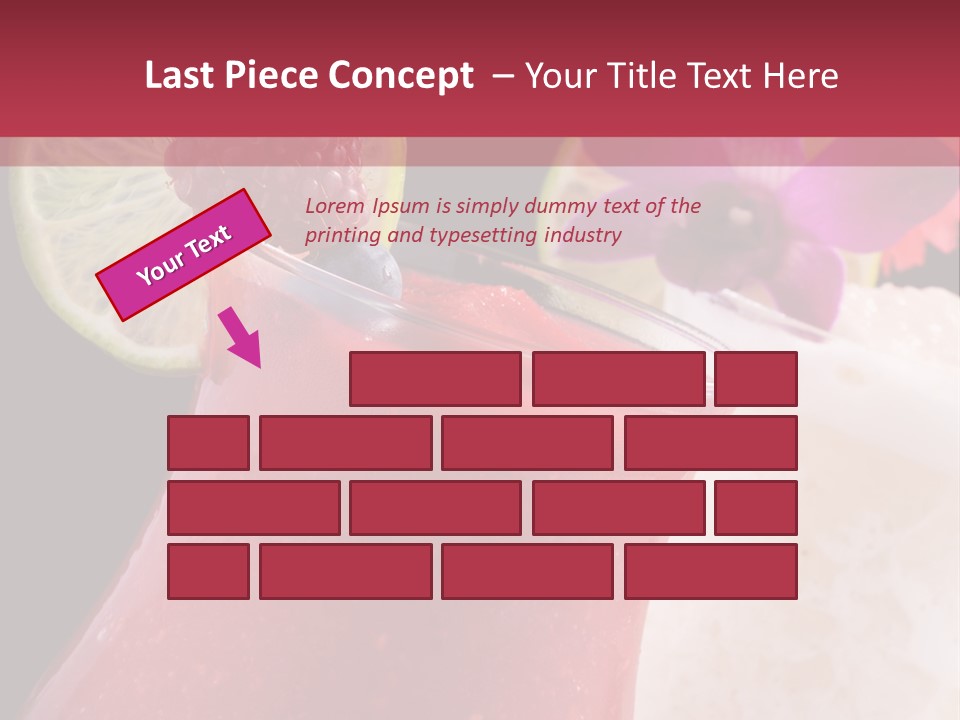 A Red Drink With A Garnish On Top Of It PowerPoint Template