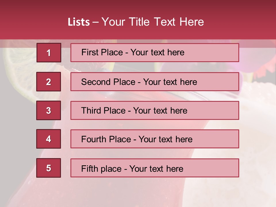 A Red Drink With A Garnish On Top Of It PowerPoint Template