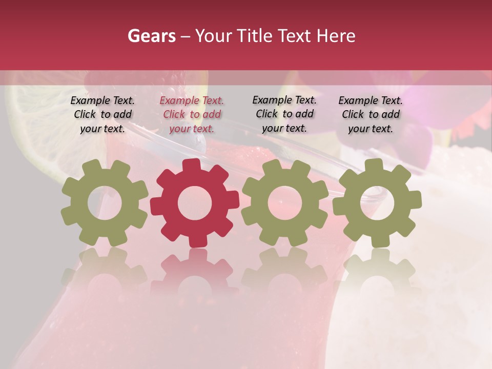 A Red Drink With A Garnish On Top Of It PowerPoint Template