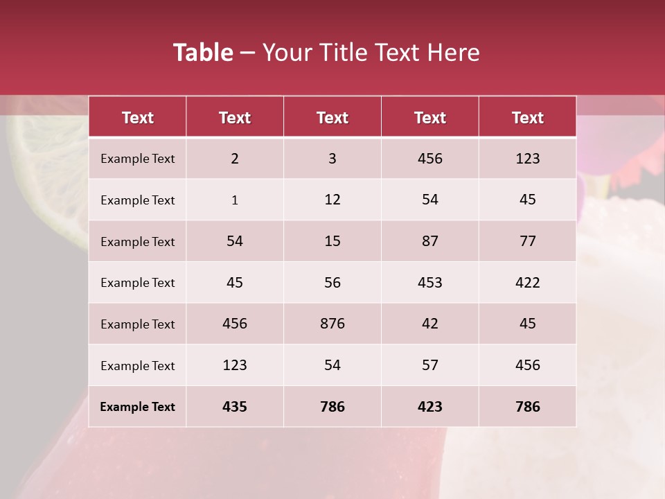 A Red Drink With A Garnish On Top Of It PowerPoint Template