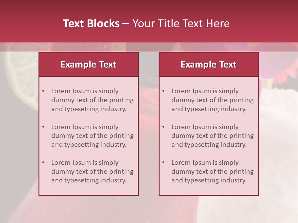 A Red Drink With A Garnish On Top Of It PowerPoint Template