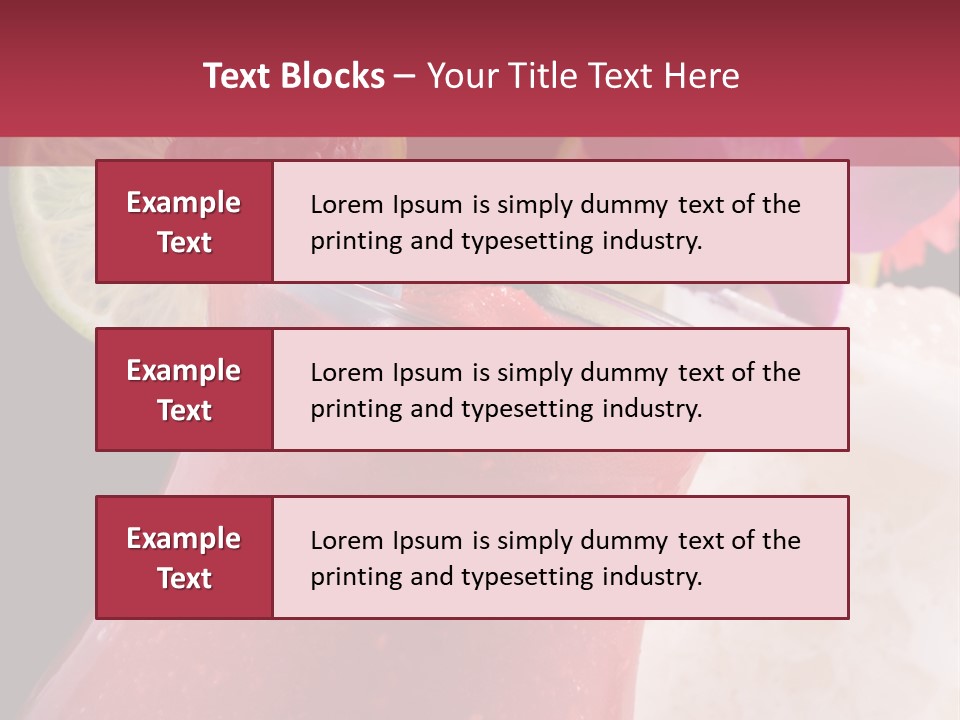 A Red Drink With A Garnish On Top Of It PowerPoint Template