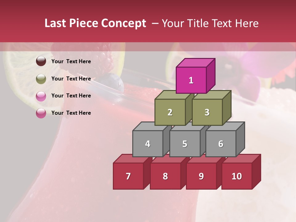 A Red Drink With A Garnish On Top Of It PowerPoint Template