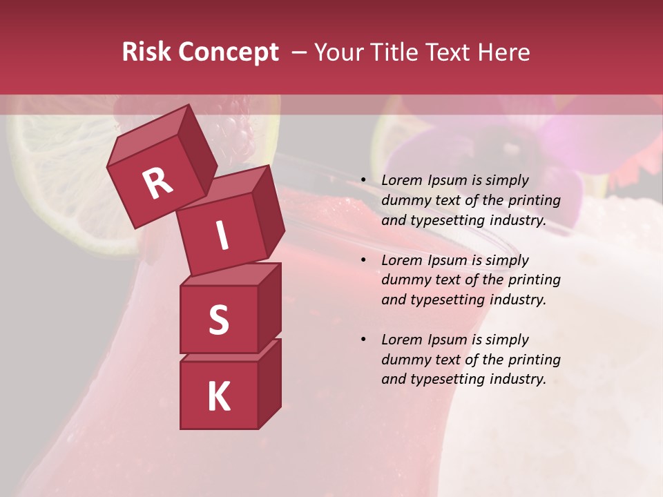 A Red Drink With A Garnish On Top Of It PowerPoint Template