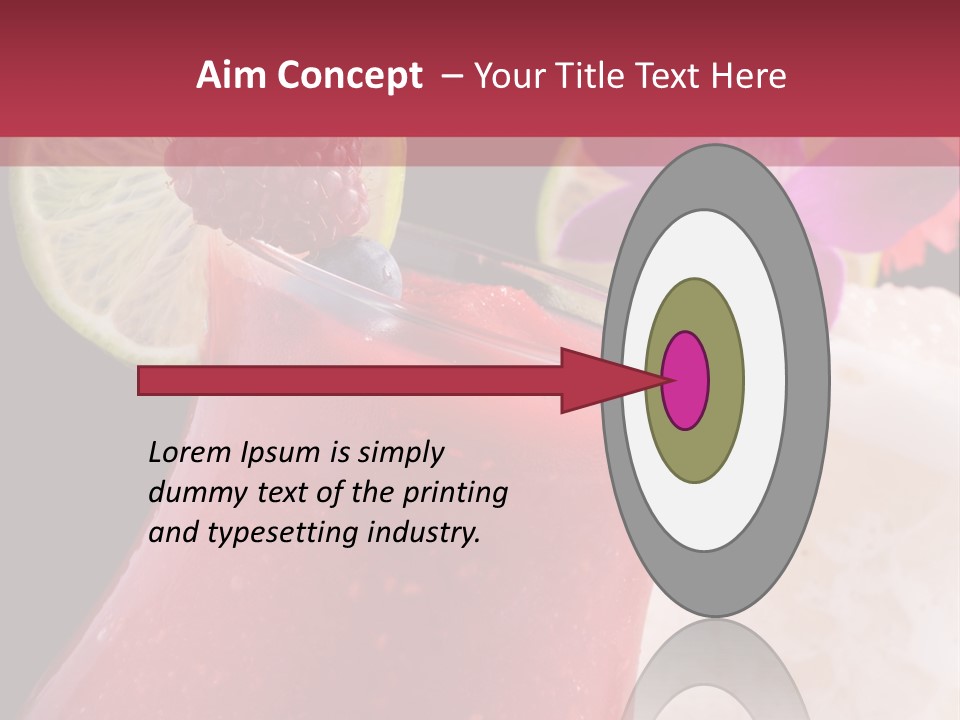 A Red Drink With A Garnish On Top Of It PowerPoint Template