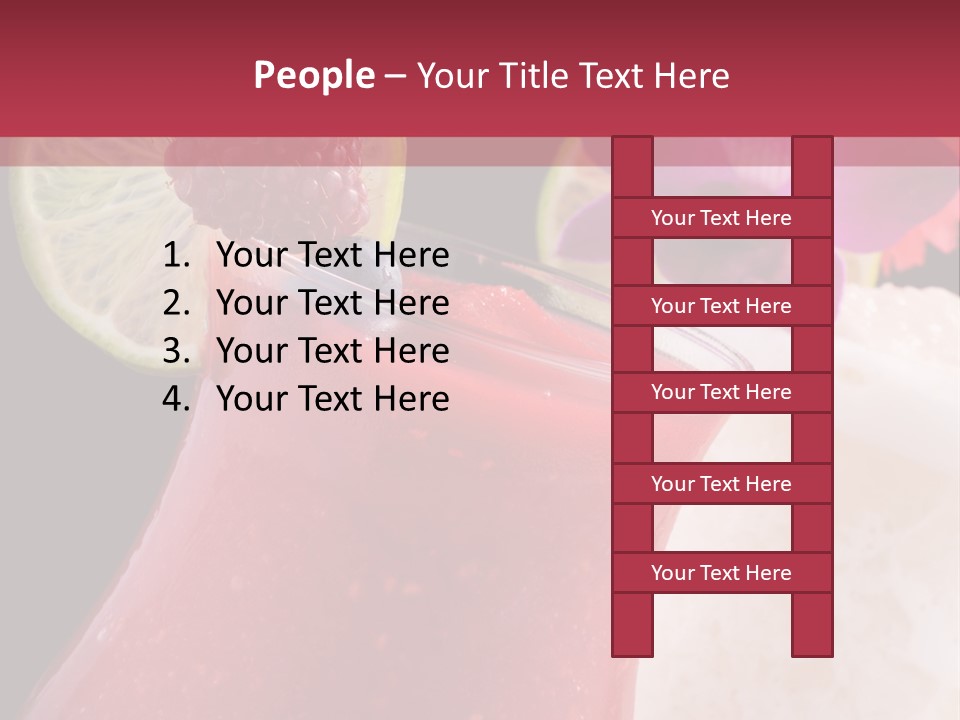 A Red Drink With A Garnish On Top Of It PowerPoint Template