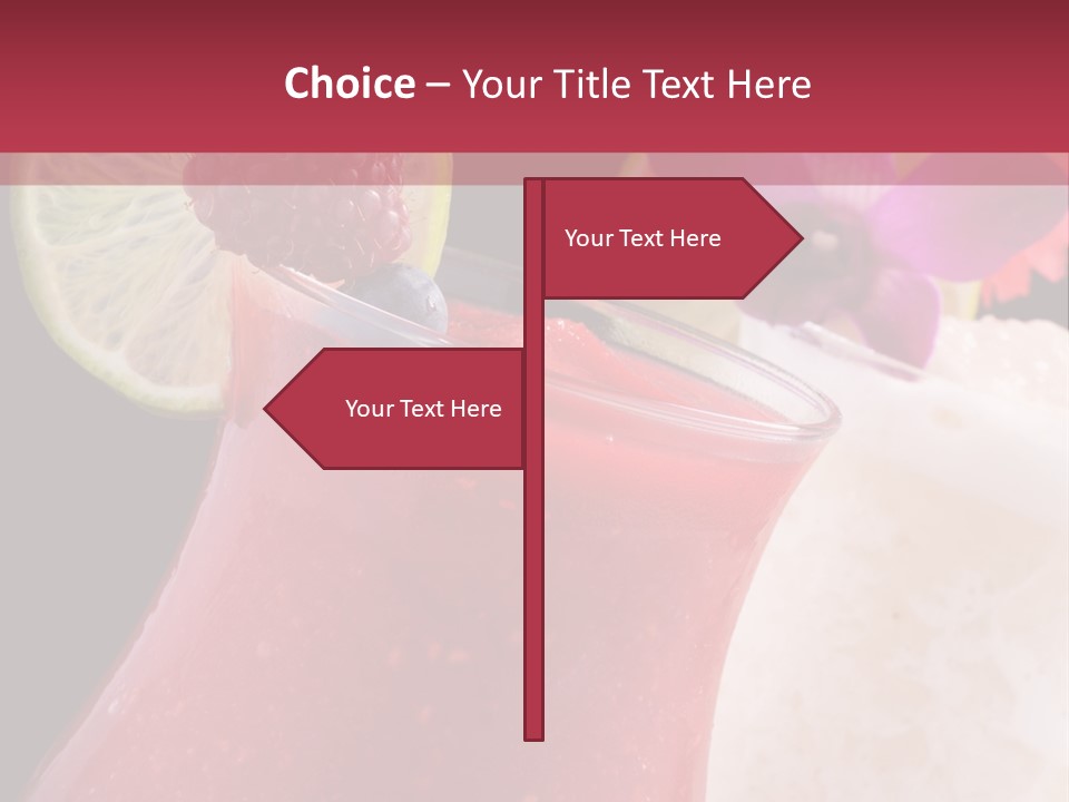 A Red Drink With A Garnish On Top Of It PowerPoint Template