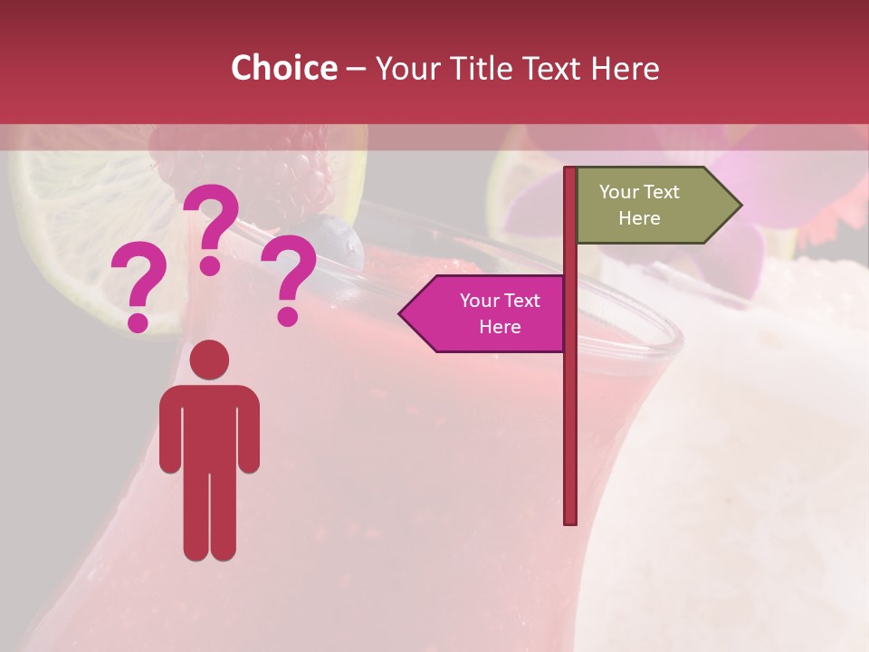 A Red Drink With A Garnish On Top Of It PowerPoint Template
