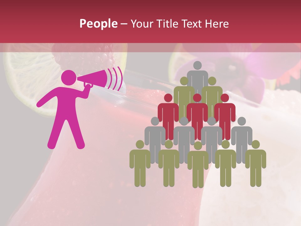 A Red Drink With A Garnish On Top Of It PowerPoint Template