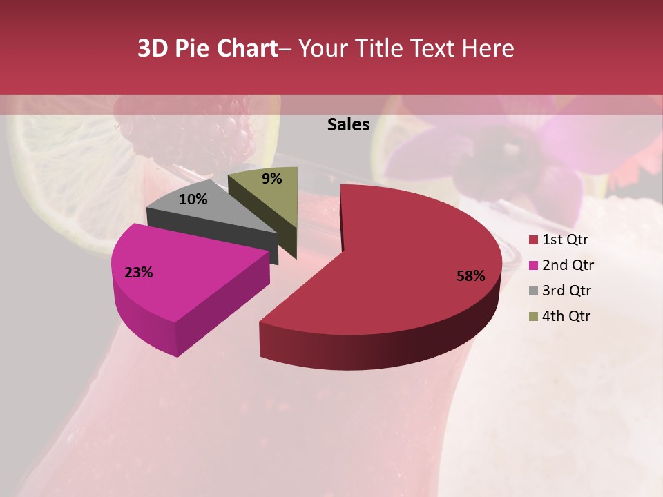 A Red Drink With A Garnish On Top Of It PowerPoint Template