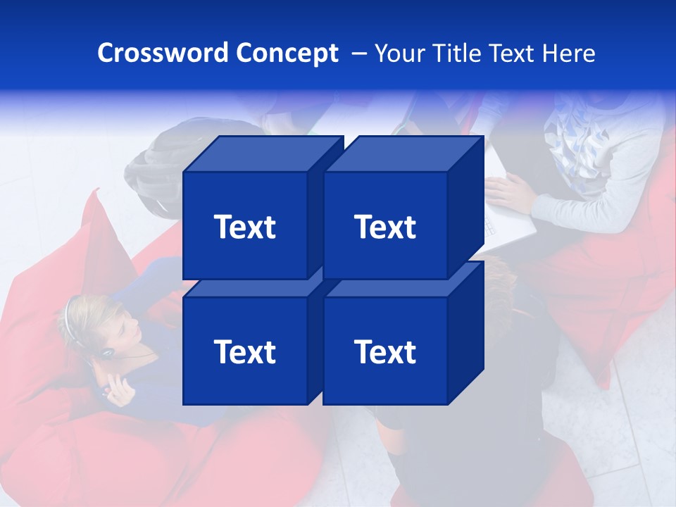 A Group Of People Sitting On Bean Bag Chairs Working On Laptops PowerPoint Template