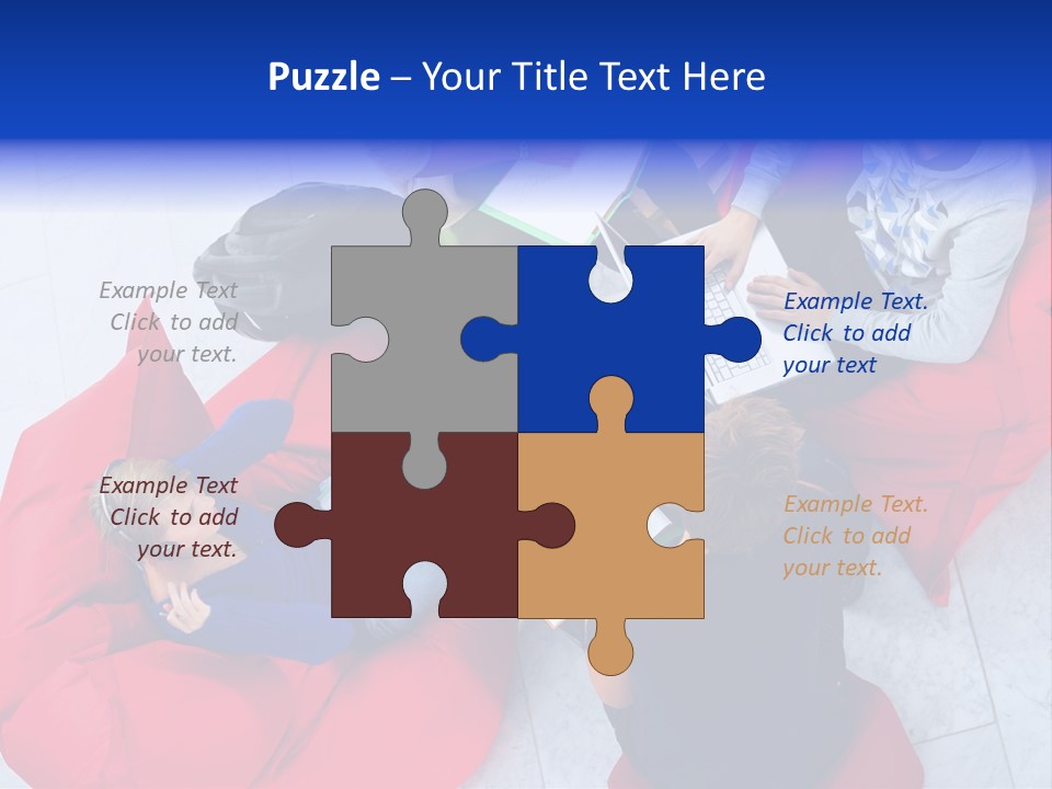 A Group Of People Sitting On Bean Bag Chairs Working On Laptops PowerPoint Template