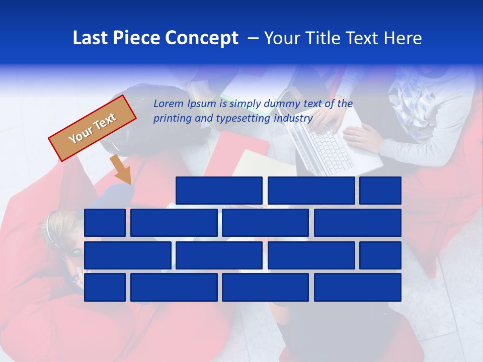 A Group Of People Sitting On Bean Bag Chairs Working On Laptops PowerPoint Template