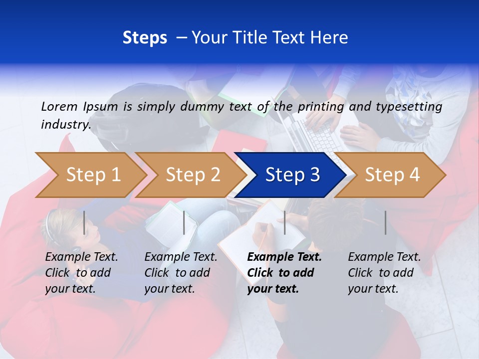 A Group Of People Sitting On Bean Bag Chairs Working On Laptops PowerPoint Template