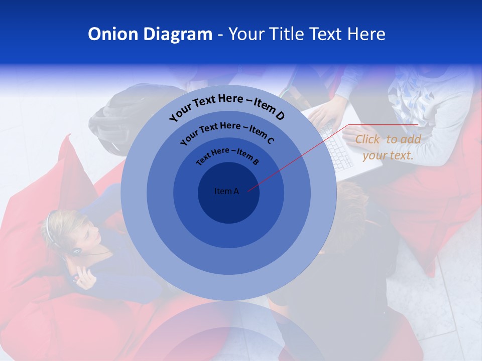 A Group Of People Sitting On Bean Bag Chairs Working On Laptops PowerPoint Template