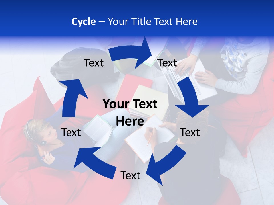 A Group Of People Sitting On Bean Bag Chairs Working On Laptops PowerPoint Template