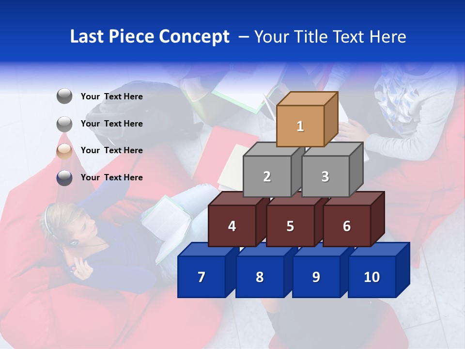 A Group Of People Sitting On Bean Bag Chairs Working On Laptops PowerPoint Template