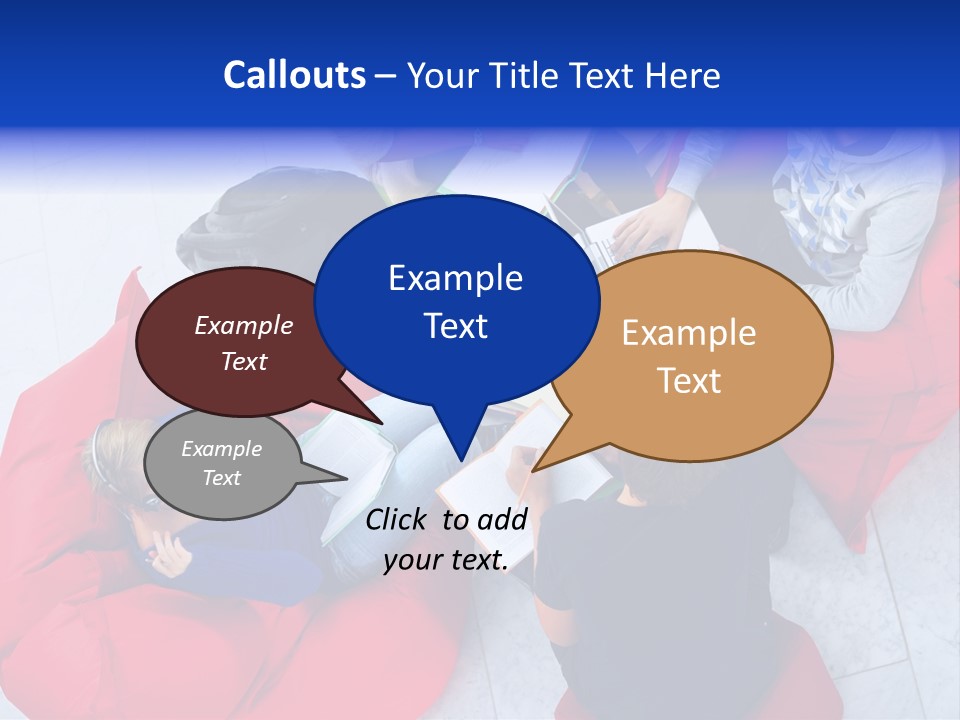 A Group Of People Sitting On Bean Bag Chairs Working On Laptops PowerPoint Template