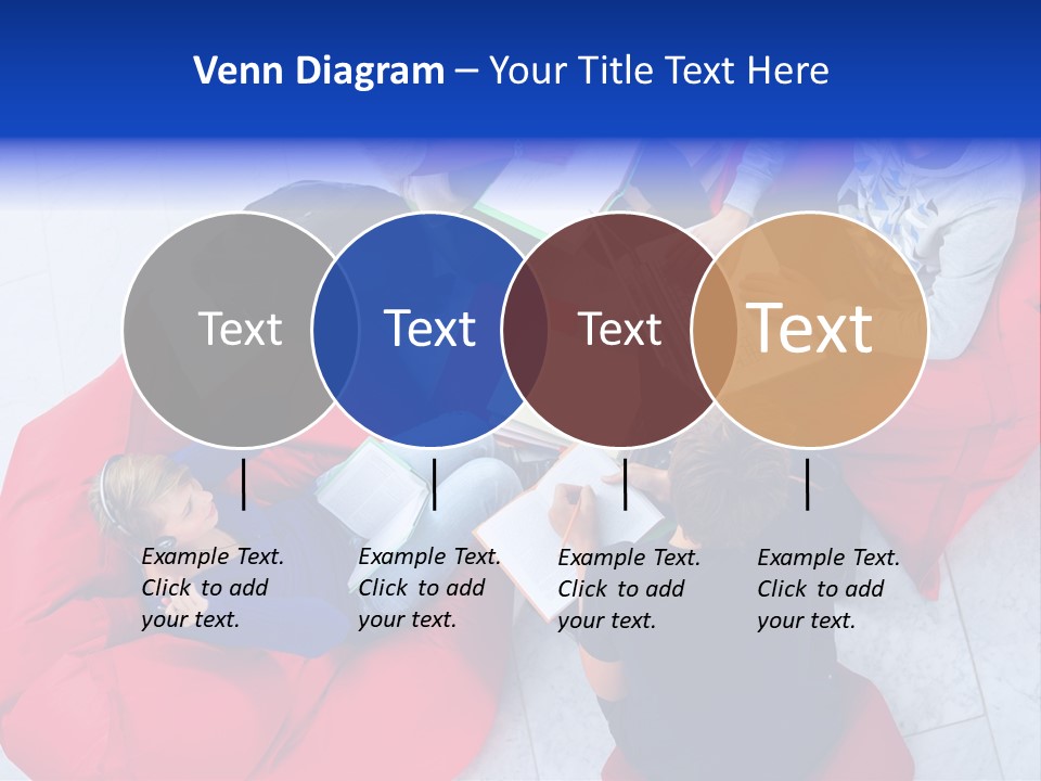 A Group Of People Sitting On Bean Bag Chairs Working On Laptops PowerPoint Template