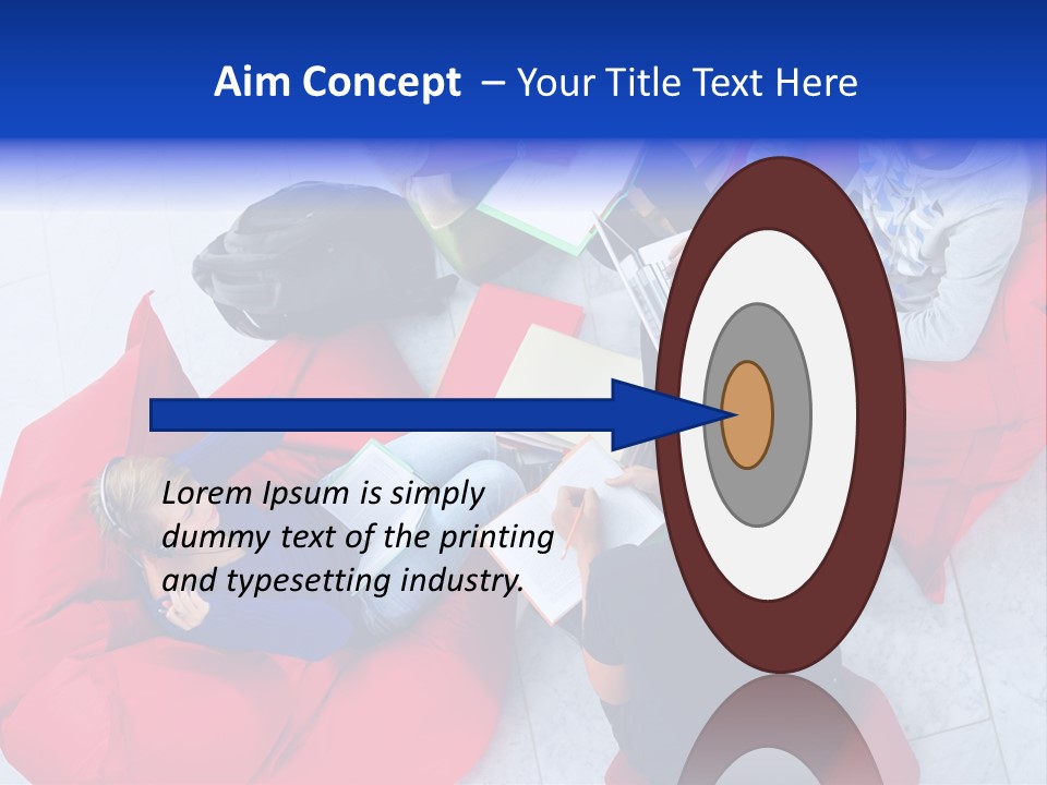 A Group Of People Sitting On Bean Bag Chairs Working On Laptops PowerPoint Template