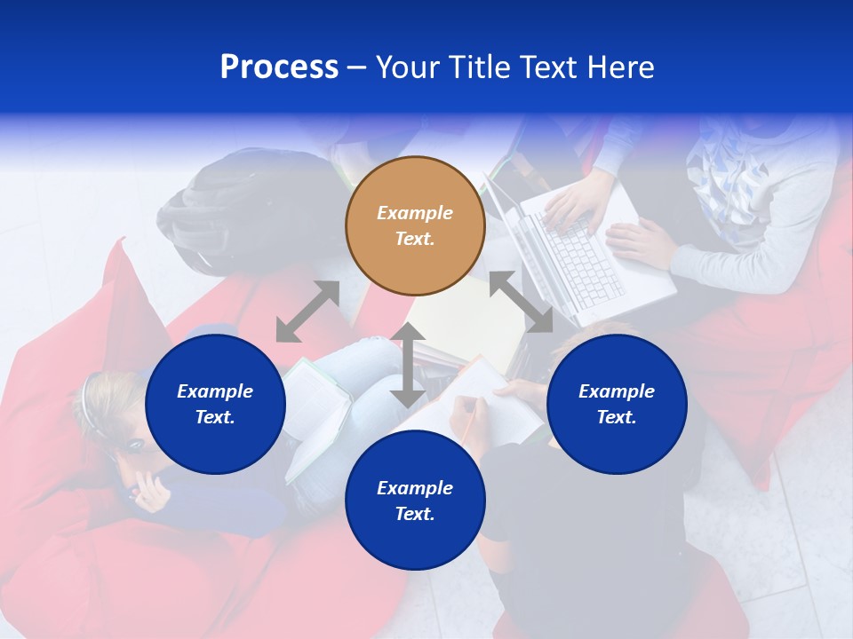 A Group Of People Sitting On Bean Bag Chairs Working On Laptops PowerPoint Template