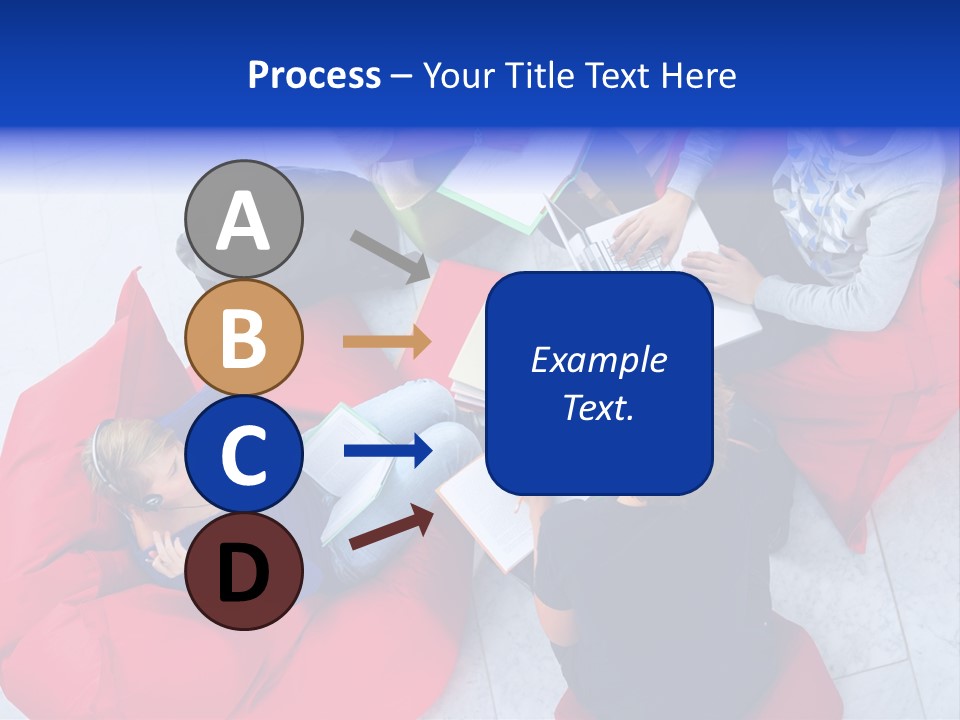 A Group Of People Sitting On Bean Bag Chairs Working On Laptops PowerPoint Template