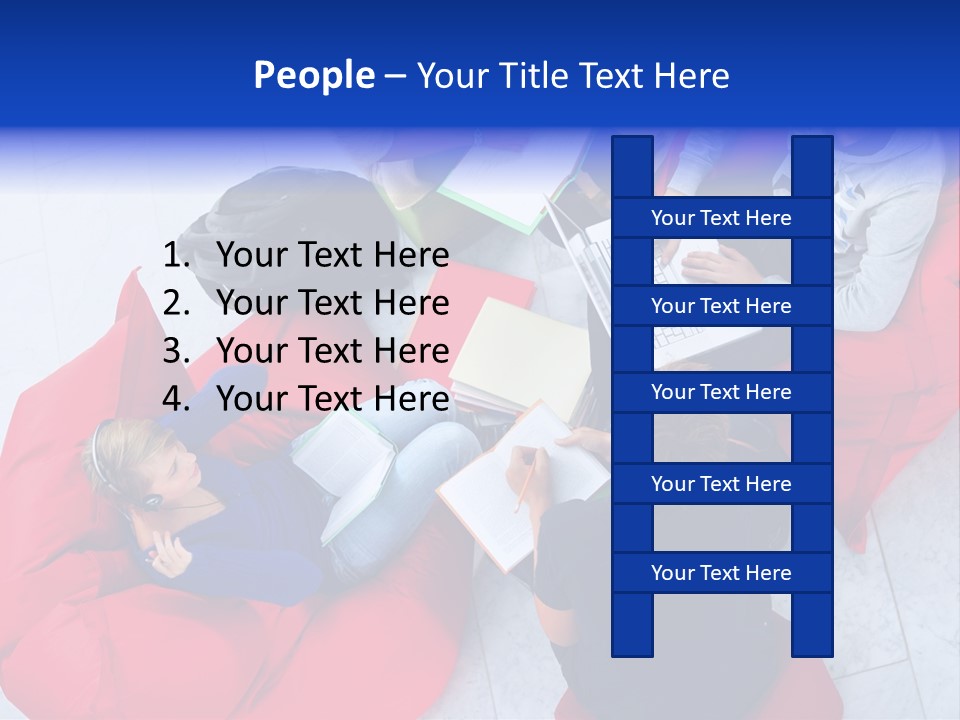 A Group Of People Sitting On Bean Bag Chairs Working On Laptops PowerPoint Template