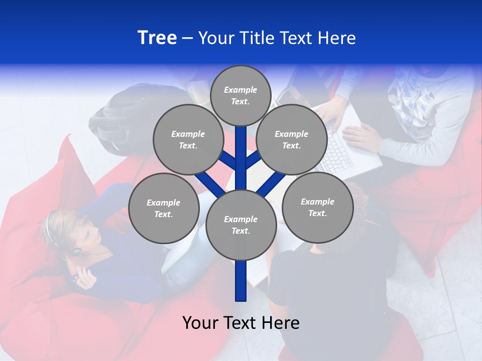 A Group Of People Sitting On Bean Bag Chairs Working On Laptops PowerPoint Template