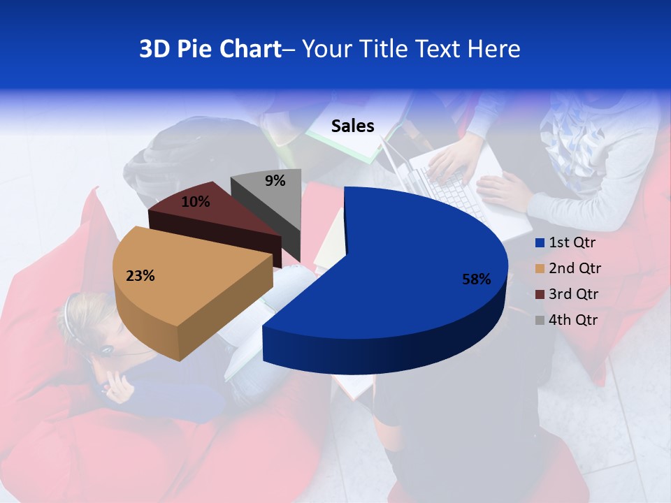 A Group Of People Sitting On Bean Bag Chairs Working On Laptops PowerPoint Template