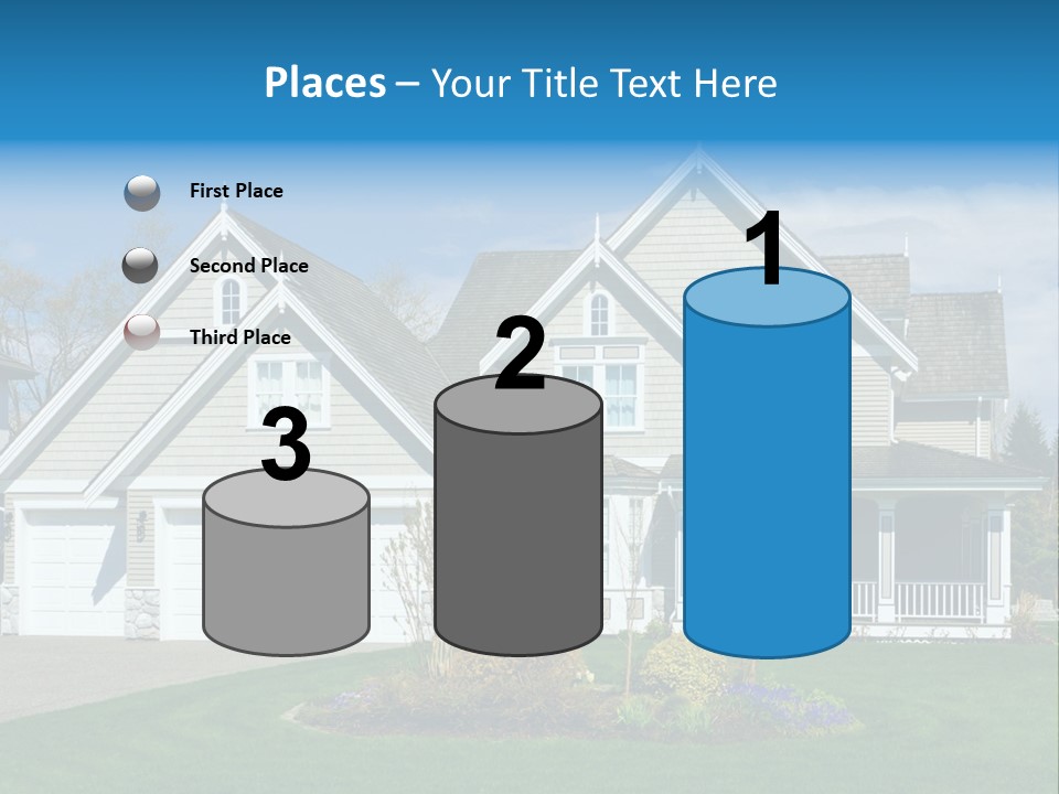 A House With A Blue Sky And Clouds In The Background PowerPoint Template