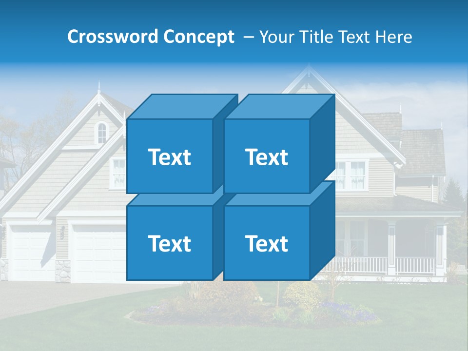 A House With A Blue Sky And Clouds In The Background PowerPoint Template