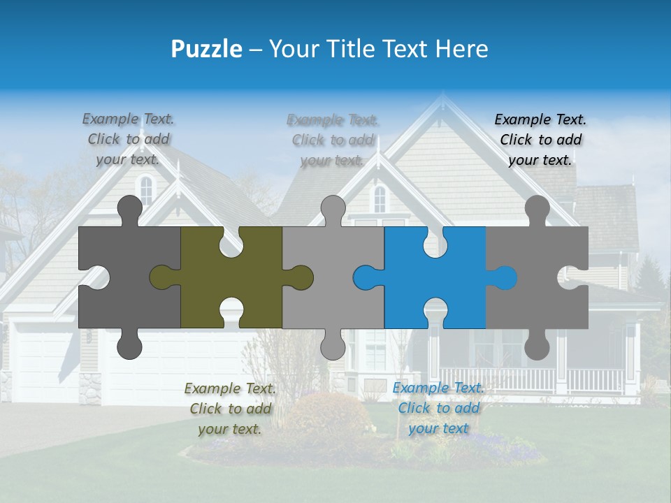 A House With A Blue Sky And Clouds In The Background PowerPoint Template