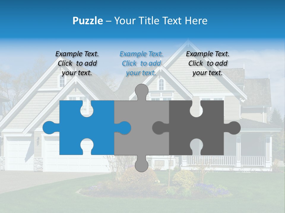 A House With A Blue Sky And Clouds In The Background PowerPoint Template