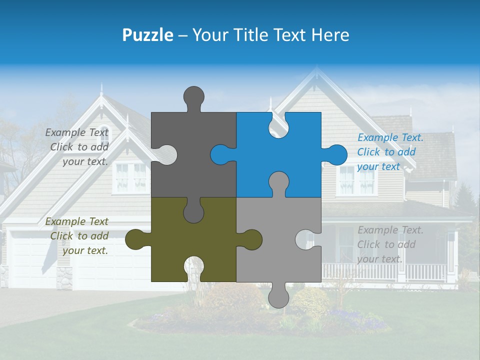 A House With A Blue Sky And Clouds In The Background PowerPoint Template