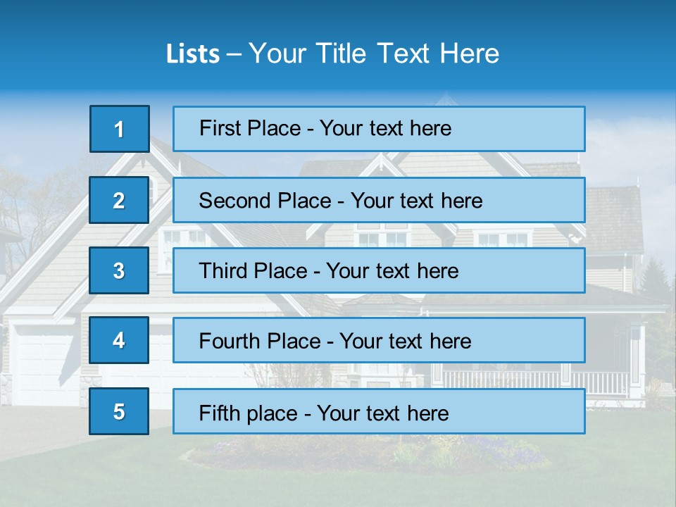 A House With A Blue Sky And Clouds In The Background PowerPoint Template