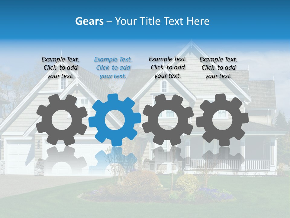 A House With A Blue Sky And Clouds In The Background PowerPoint Template