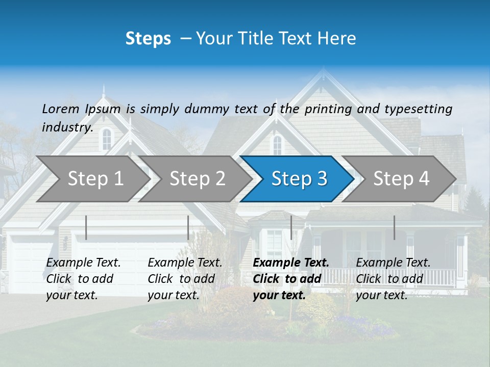 A House With A Blue Sky And Clouds In The Background PowerPoint Template