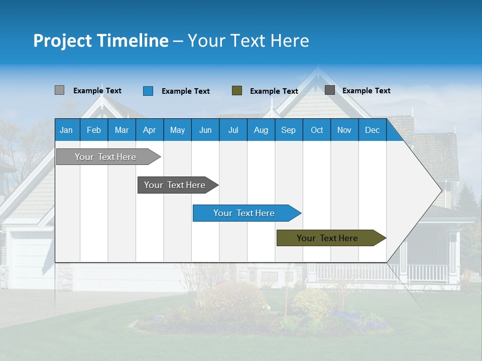 A House With A Blue Sky And Clouds In The Background PowerPoint Template