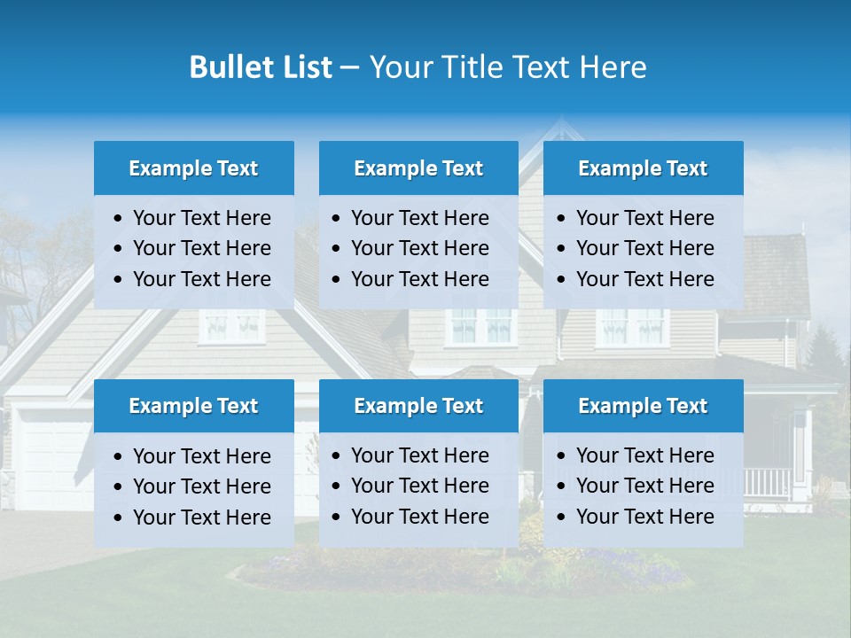 A House With A Blue Sky And Clouds In The Background PowerPoint Template