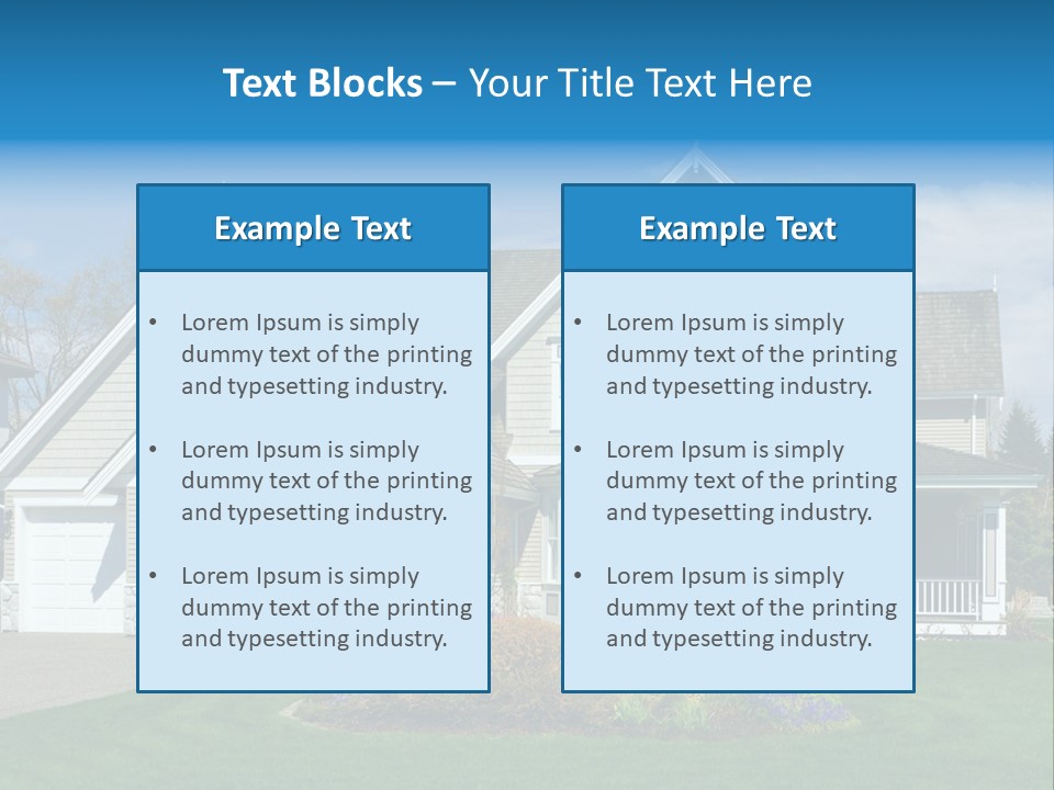 A House With A Blue Sky And Clouds In The Background PowerPoint Template