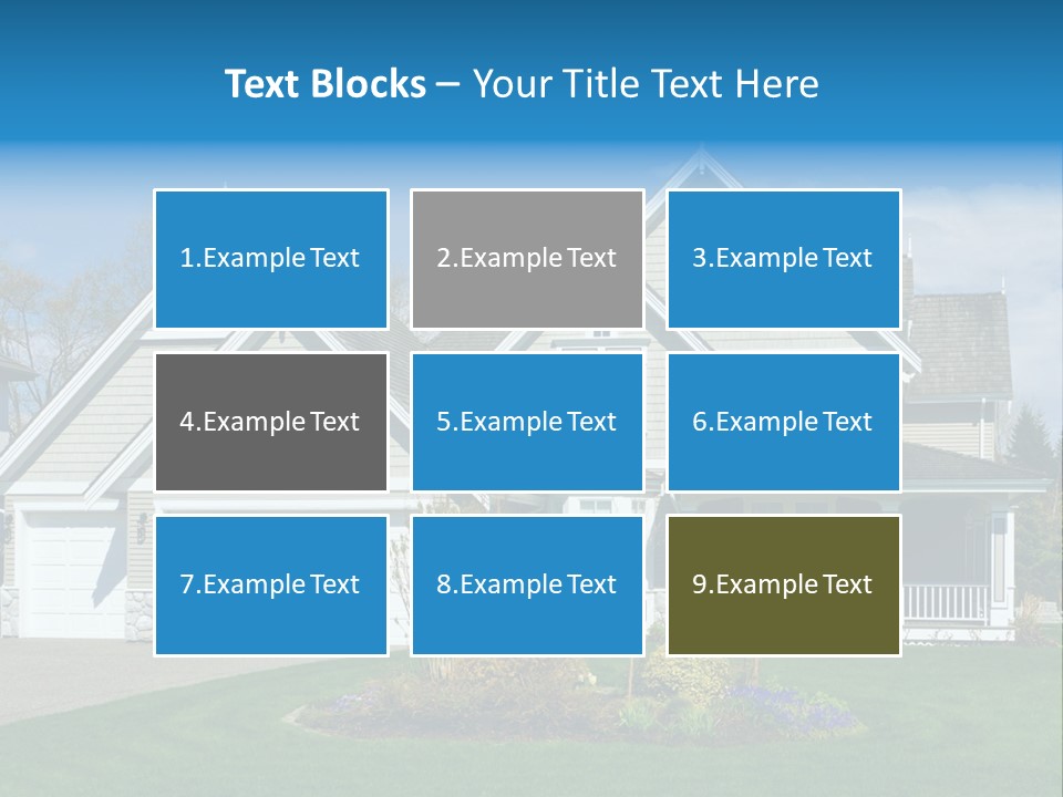 A House With A Blue Sky And Clouds In The Background PowerPoint Template