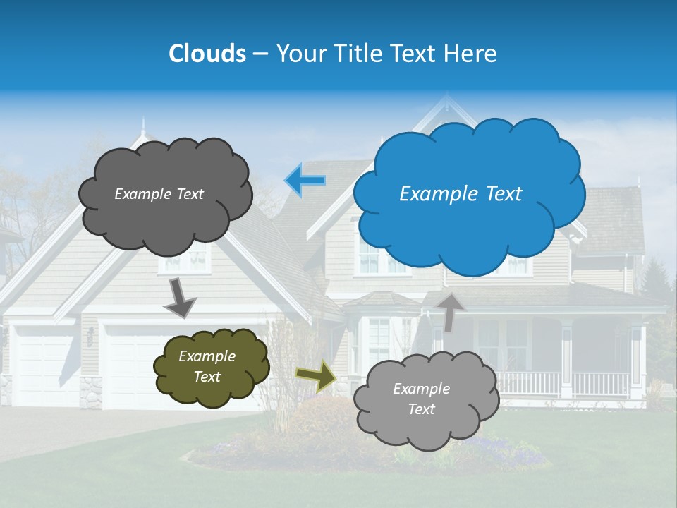 A House With A Blue Sky And Clouds In The Background PowerPoint Template