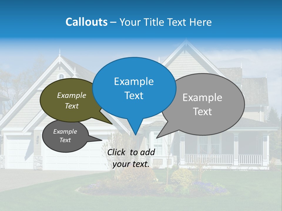 A House With A Blue Sky And Clouds In The Background PowerPoint Template