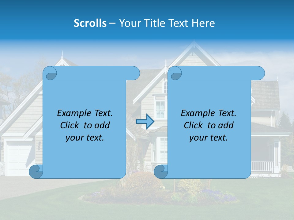 A House With A Blue Sky And Clouds In The Background PowerPoint Template