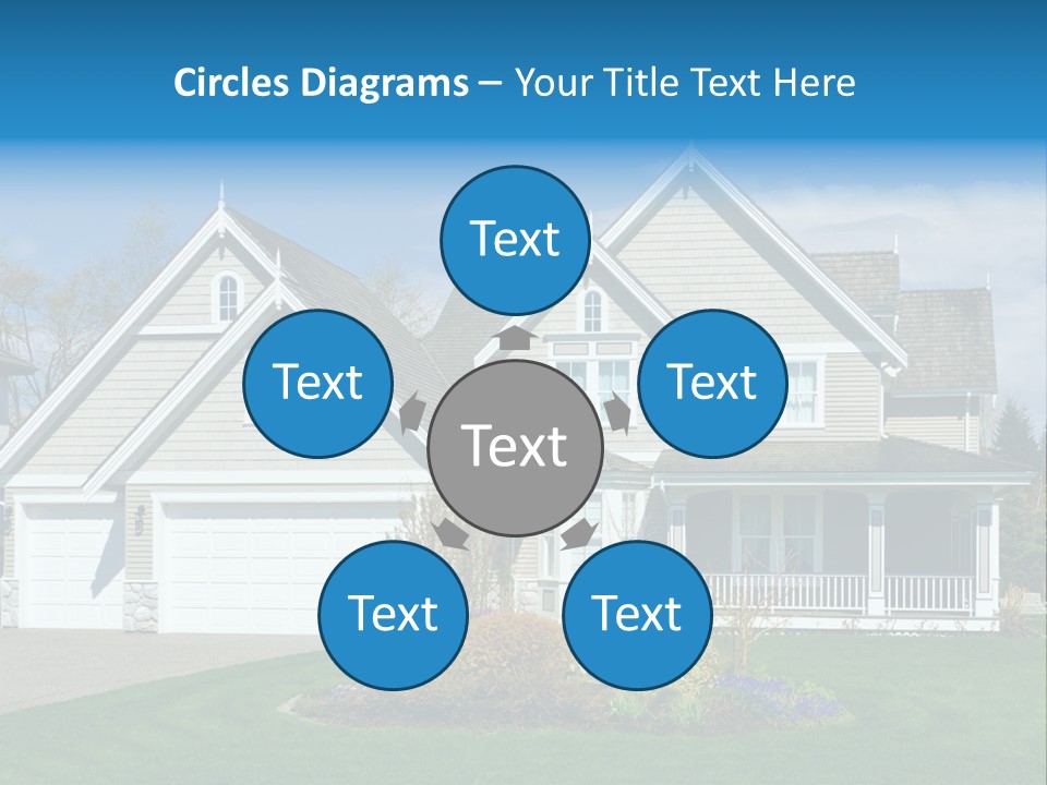 A House With A Blue Sky And Clouds In The Background PowerPoint Template