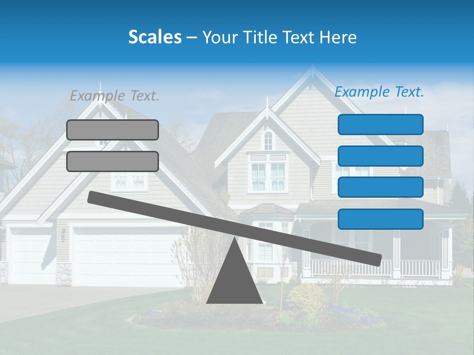 A House With A Blue Sky And Clouds In The Background PowerPoint Template